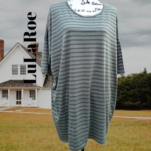 LuLaRoe Green Striped Irma Tunic